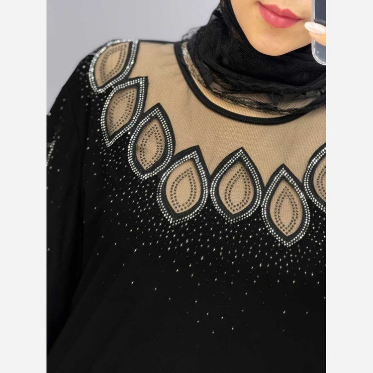 لباس مجلسی زنانه رنگ مشکی جنس کرپ جودون