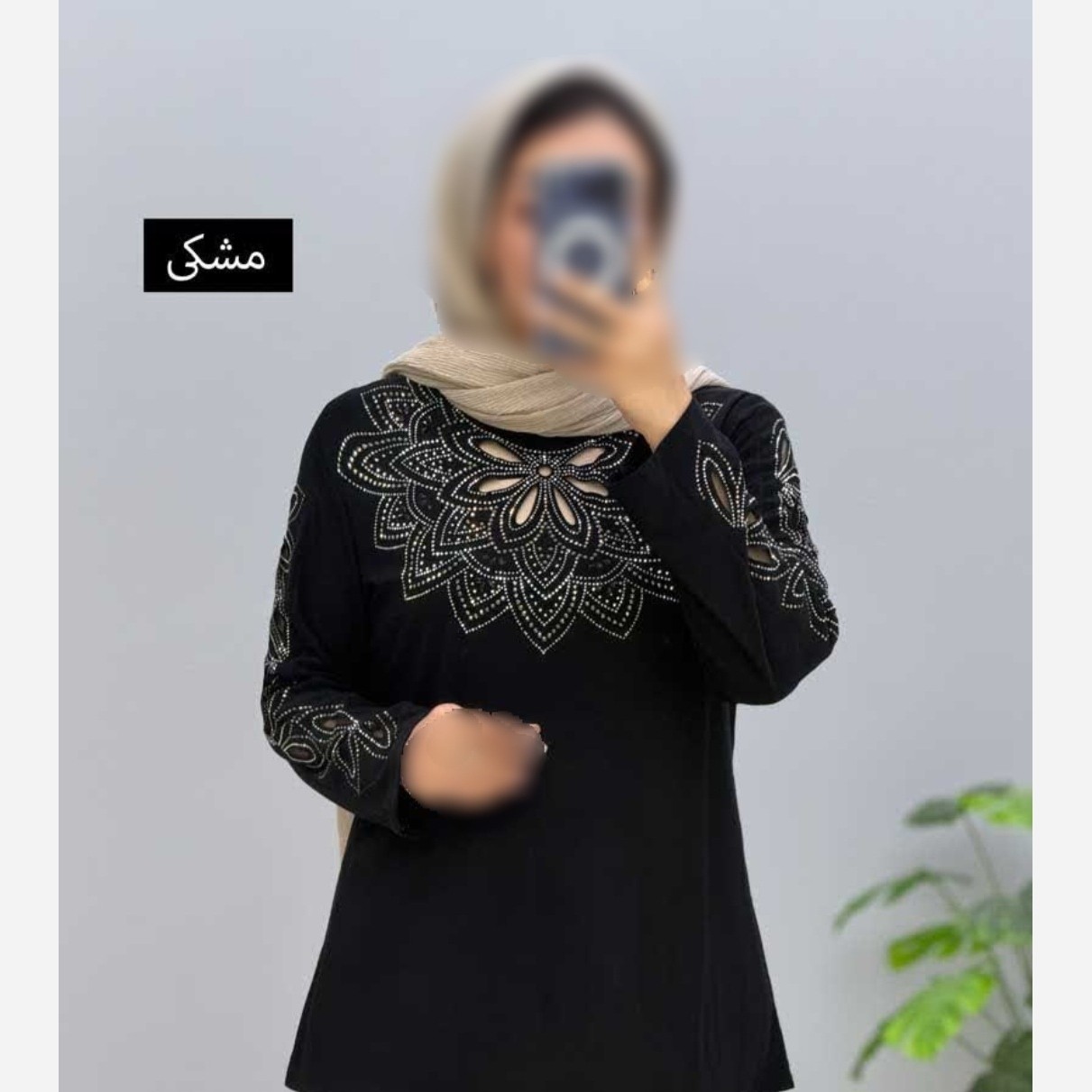 شومیز مجلسی زنانه رنگ مشکی جنس ویسکوز سایز5ایکس
