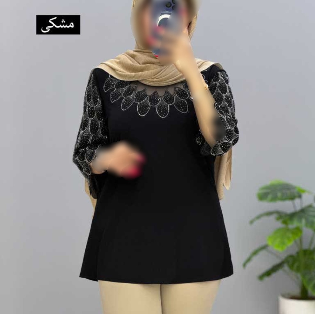 شومیز مجلسی زنانه نگین دار مدل طاووس